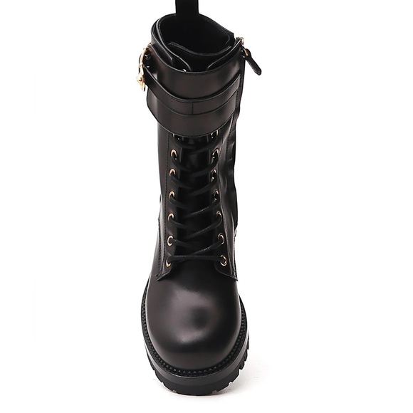 🖤NWT- Versace Black Leather Combat Boots🖤 - Picture 6 of 11